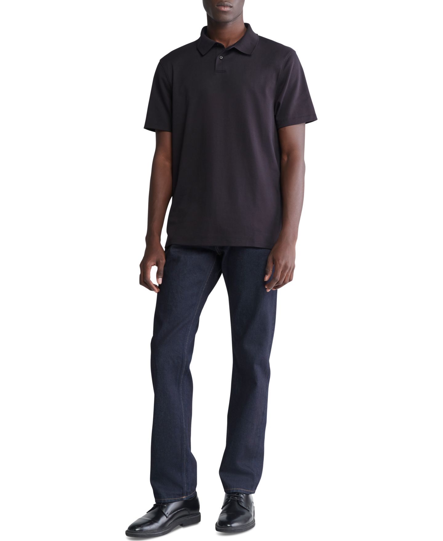 Мужское поло Calvin Klein Supima Short-Sleeve Polo Shirt, цвет: Чёрный — фото 4