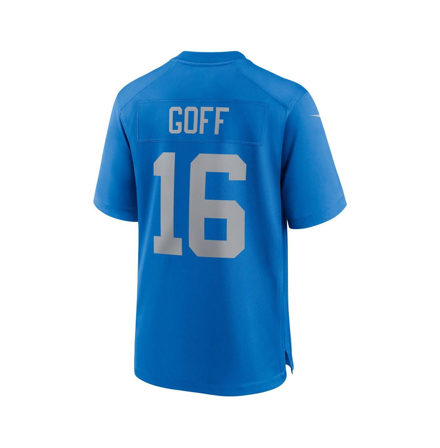 Мужской топ Nike Jared Goff Blue Detroit Lions Alternate Game Jersey — фото 2