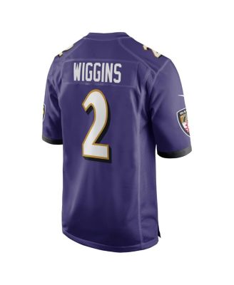 Men's Nate Wiggins Purple Baltimore Ravens Player Game Jersey