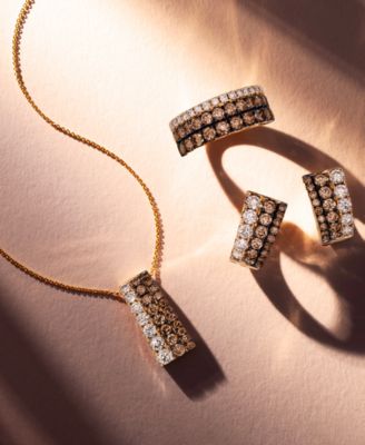 Chocolate Ombr&eacute; Diamond Small Huggie Hoop Earrings (2 ct. t.w.) in 14k Gold