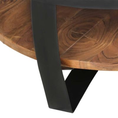 Standard Wood Honey Brown Black Coffee Table