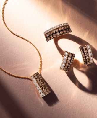 Chocolate Ombr&eacute; Diamond Triple Row Ring (1-7/8 ct. t.w.) in 14k Gold