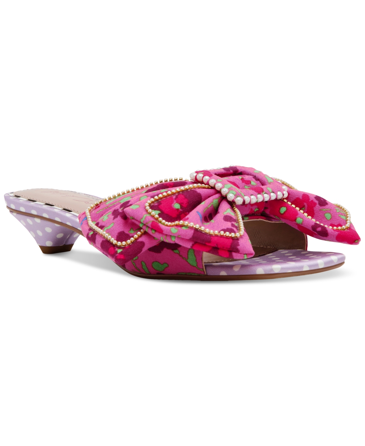 Betsey Johnson Women's Aylah Bow Kitten-heel Sandals In Pink Floral