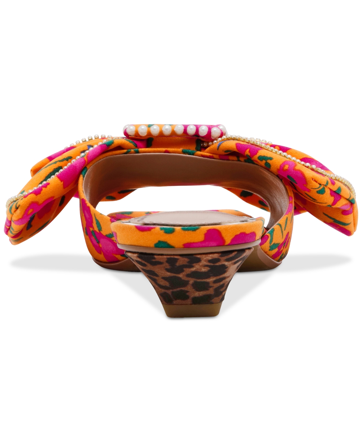 Betsey Johnson Women's Aylah Bow Kitten-heel Sandals In Orange Floral