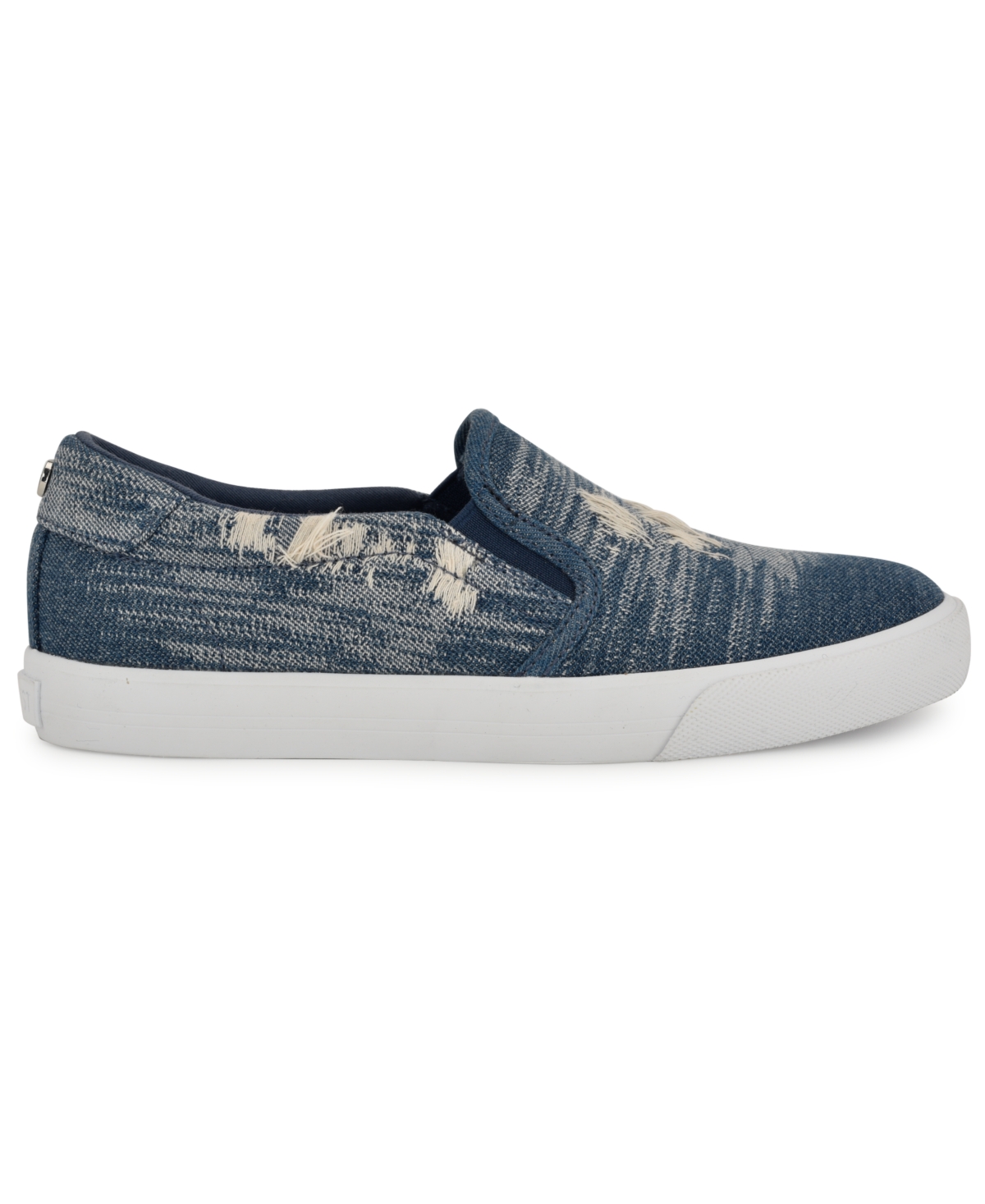 Shop Nine West Women's Lala Slip-on Causal Sneakers In Dark Blue Denim
