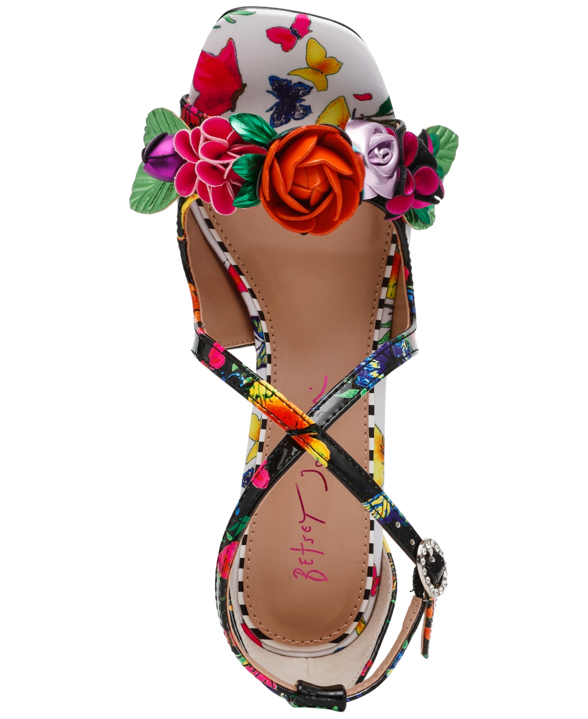 BETSEY JOHNSON WOMEN'S MIKAH FLORAL STILETTO DRESS SANDALS 