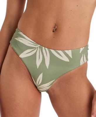 Roxy - Juniors' Printed V-Waist Cheeky Bikini Bottoms