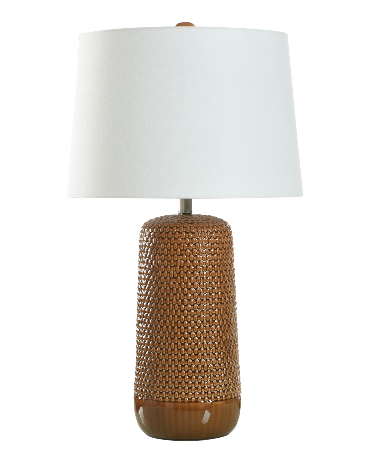 STYLECRAFT HOME COLLECTION 30" GLASS GALEY WOVEN WICKER TABLE LAMP 