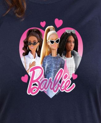 Plus Size Trendy Barbie Heart Graphic Crew Neck T-Shirt