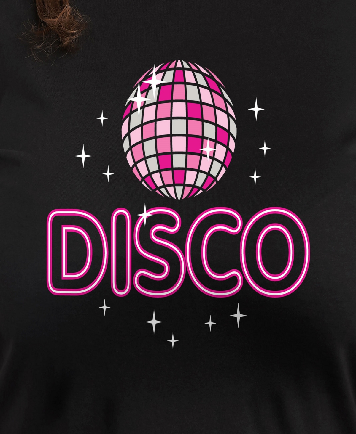 Hybrid Apparel Plus Size Trendy Disco Flash Graphic Crew Neck T-shirt In Black