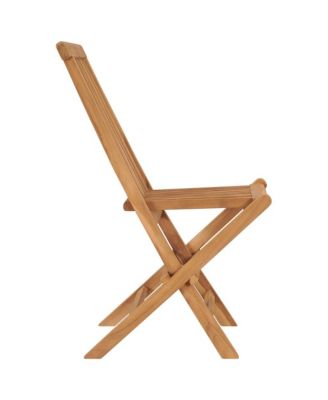 Folding Patio Chairs 2 pcs Solid Teak Wood