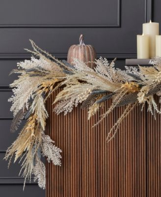 6" Fall Fields Bouquet with Pampas Garland