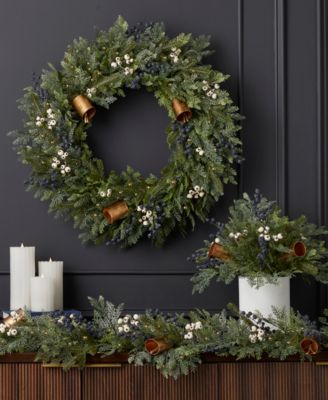 9" Pre-Lit Mixed Mica Foliage Garland