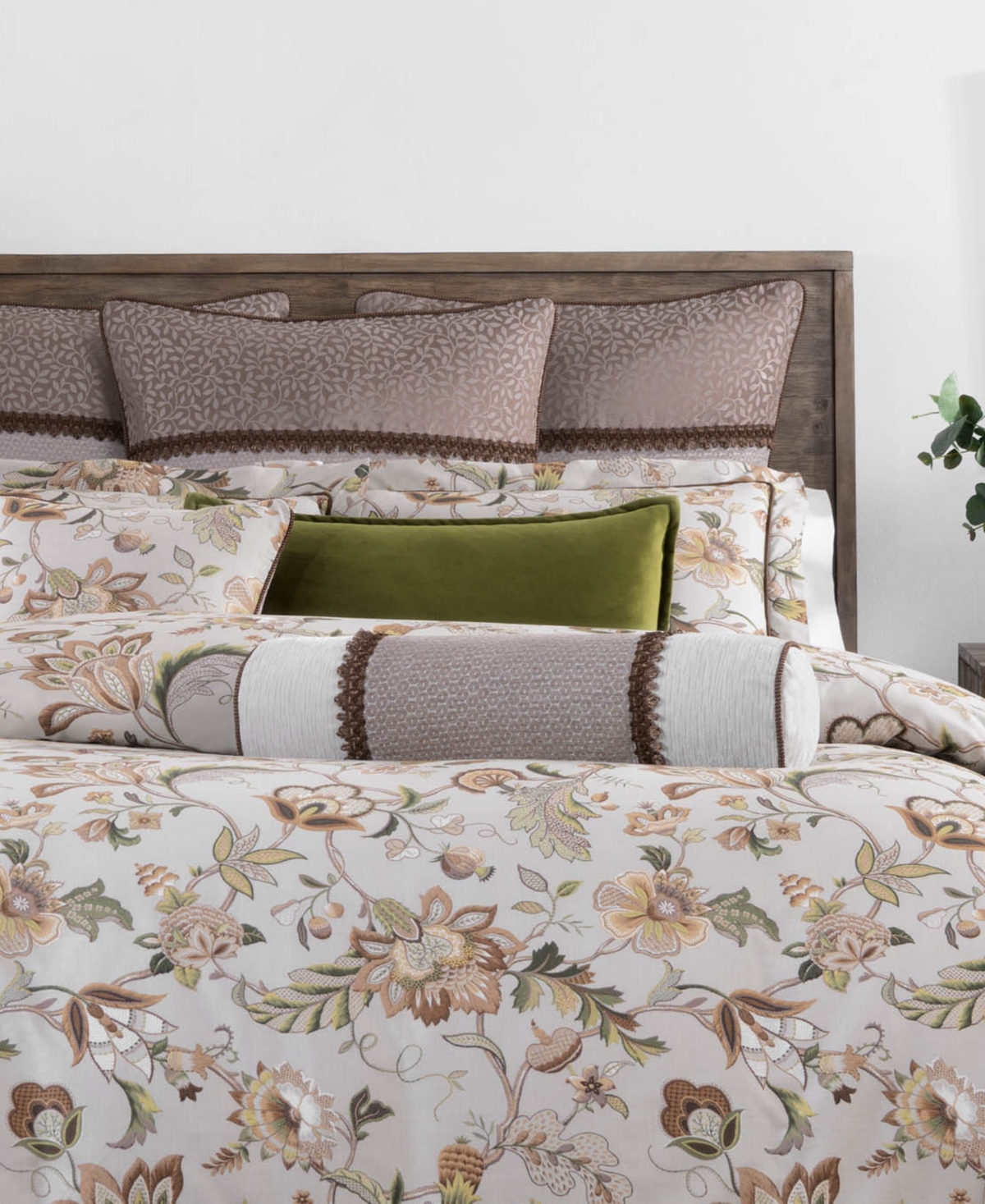 Rose Tree Esmeralda Cylinder Throw Pillow In Sage