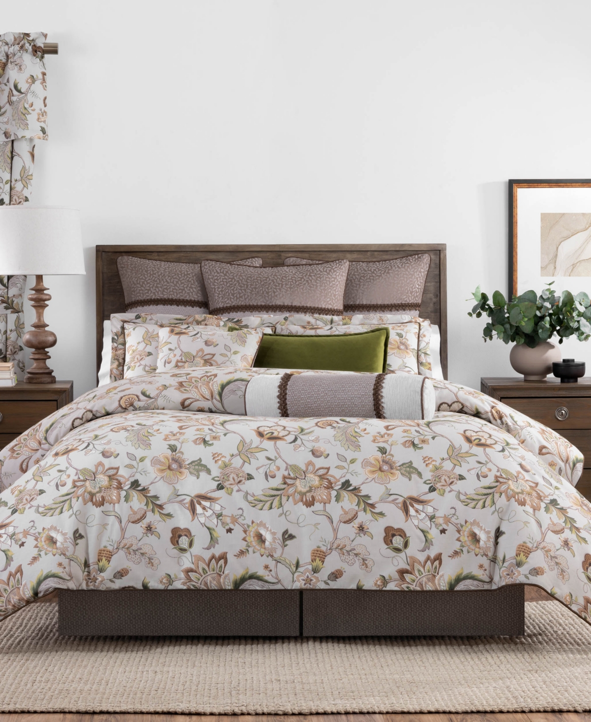 Rose Tree Esmeralda Cylinder Throw Pillow In Sage