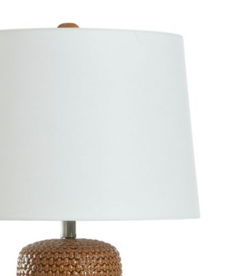 30" Glass Galey Woven Wicker Table Lamp