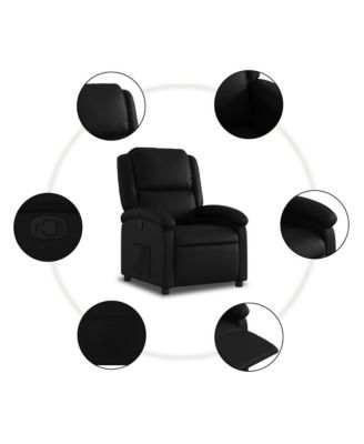 Recliner Chair Black Faux Leather