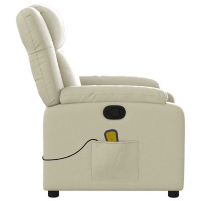 1 PC Cream Faux Leather Massage Recliner Chair