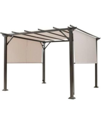 Outdoor Pergola Gazebo with Retractable Canopy for Garden or Patio