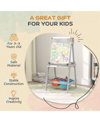 Double Sided Art Easel for Toddlers with board & Chalkboard