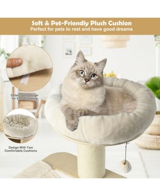 68.5'' Cat Tree Condo 4-Layer Wooden Kitten Activity Tower w/ Sisal Posts