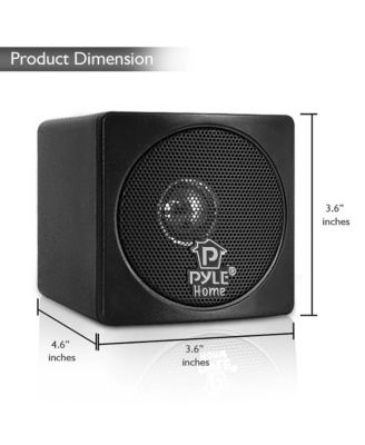 3" Mini Cube Bookshelf Speakers, Full Range, 100W Power, Black (Pair)
