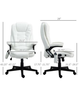 6 Point Vibrating Massage velvet Office Chair with Lumbar Heat