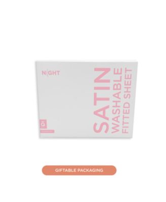 NIGHT Polyester Satin Washable Fitted Sheet, King