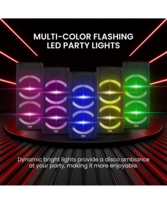 Dual 6.5" Multi-Purpose Wireless PA Speaker System with Bluetooth, Party Lights & Rechargeable Battery