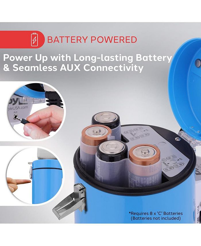 Pyle 50-Watt Portable Megaphone with Siren, MP3 Input, Adjustable Volume, Shoulder Strap, Lightweight White Bullhorn - White