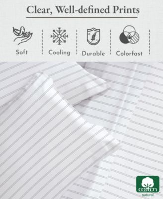 100% Cotton Full Sheet Set, Soft Sateen, 4 Pc Deep Pocket Full Sheets & Pillowcase Set