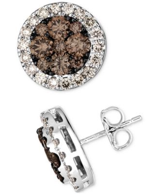Chocolate Diamond (1-1/2 ct. t.w.) & Nude Diamond (5/8 ct. t.w.) Stud Earrings in 14k Vanilla Gold
