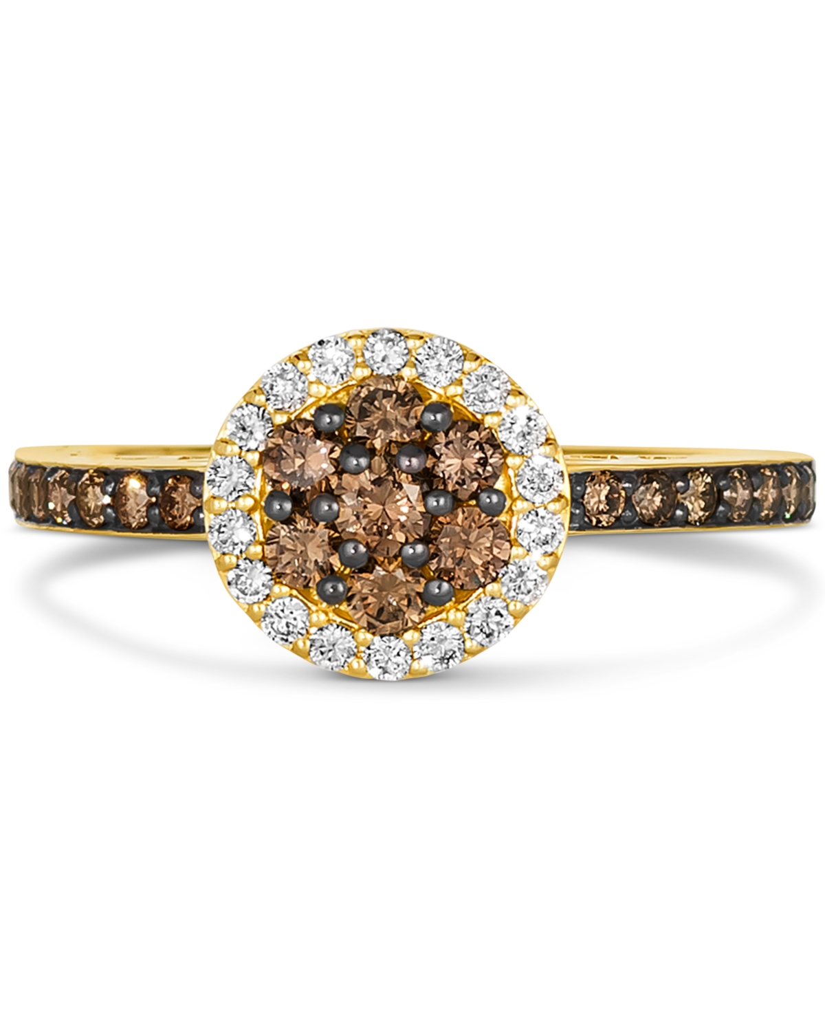 Le Vian Chocolate Diamond (1/2 Ct. T.w.) & Nude Diamond (5/8 Ct. T.w.) Ring In 14k Honey Gold In Yellow Gold