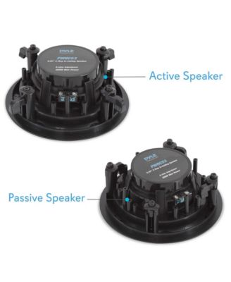 Dual 5.25" In-Wall / In-Ceiling 2-Way Full Range Stereo Speakers with Magnetic Grill (300W Max)