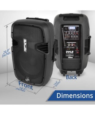 Wireless Portable PA Speaker System-Compatible with Bluetooth,Active Loudspeaker,1000 Watt Powered 2-Way Waterproof Amplifier, 12” Subwoofer, Tweeter, RCA, XLR, Mic In for Dj & Party-PPHP1241WMU