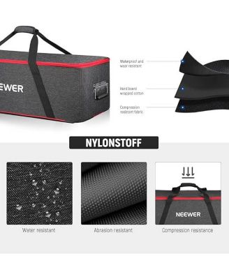 Trolley Case for Photo Studio Equipment, Tripod Rolling Bag with Wheels/Straps/Padded Compartment/Handle for Light Stands, Strobes, Photography Accessories