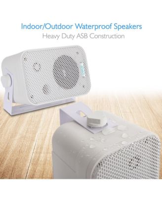 3.5" Indoor/Outdoor Waterproof Wall-Mount Speakers - 300W Max Power, Bass Reflex Vent, Heavy Duty Construction
