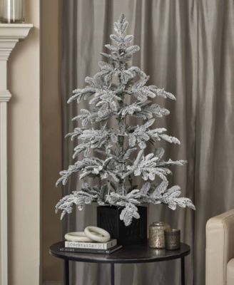 4' Artificial Jackson Flocked Pine Tree