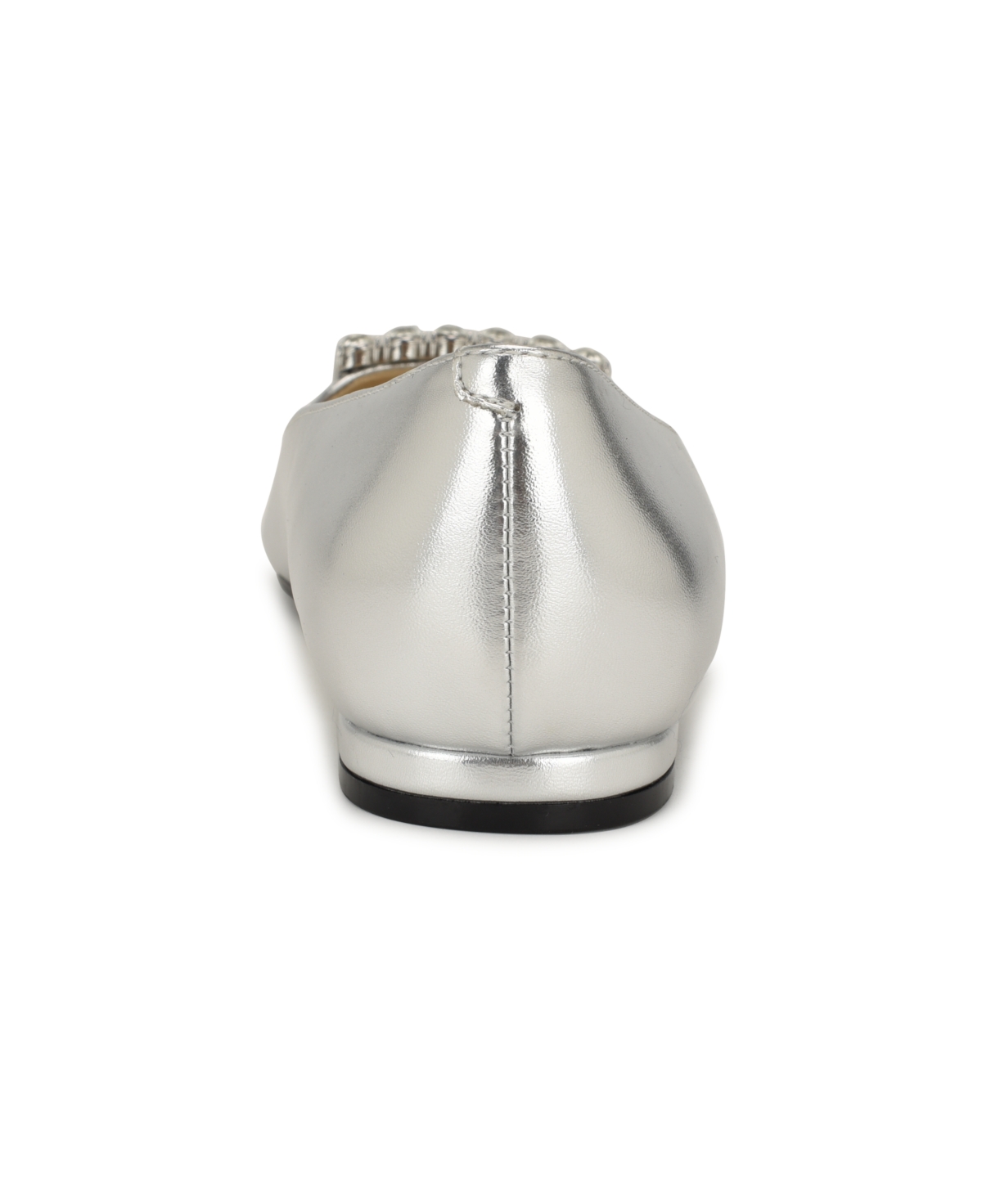 Nine West Jesike Pointed Toe Flat In Silver