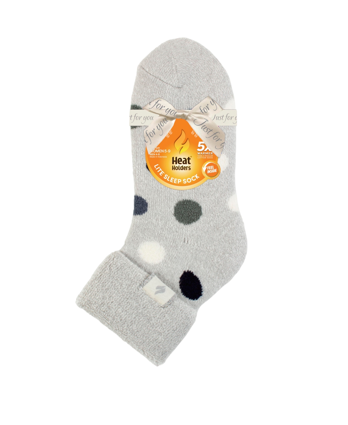 Heat Holders Lite Serena Dots Sleep Socks In Silver Gray