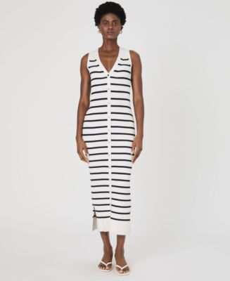 French Connection Women's Nadina Striped Sleeveless Rib-Knit Dress - Macy's