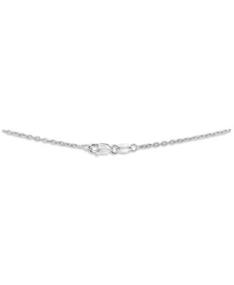 Cultured Freshwater Pearl (8mm) & Diamond Accent Orbital Teardrop 18" Pendant Necklace in Sterling Silver