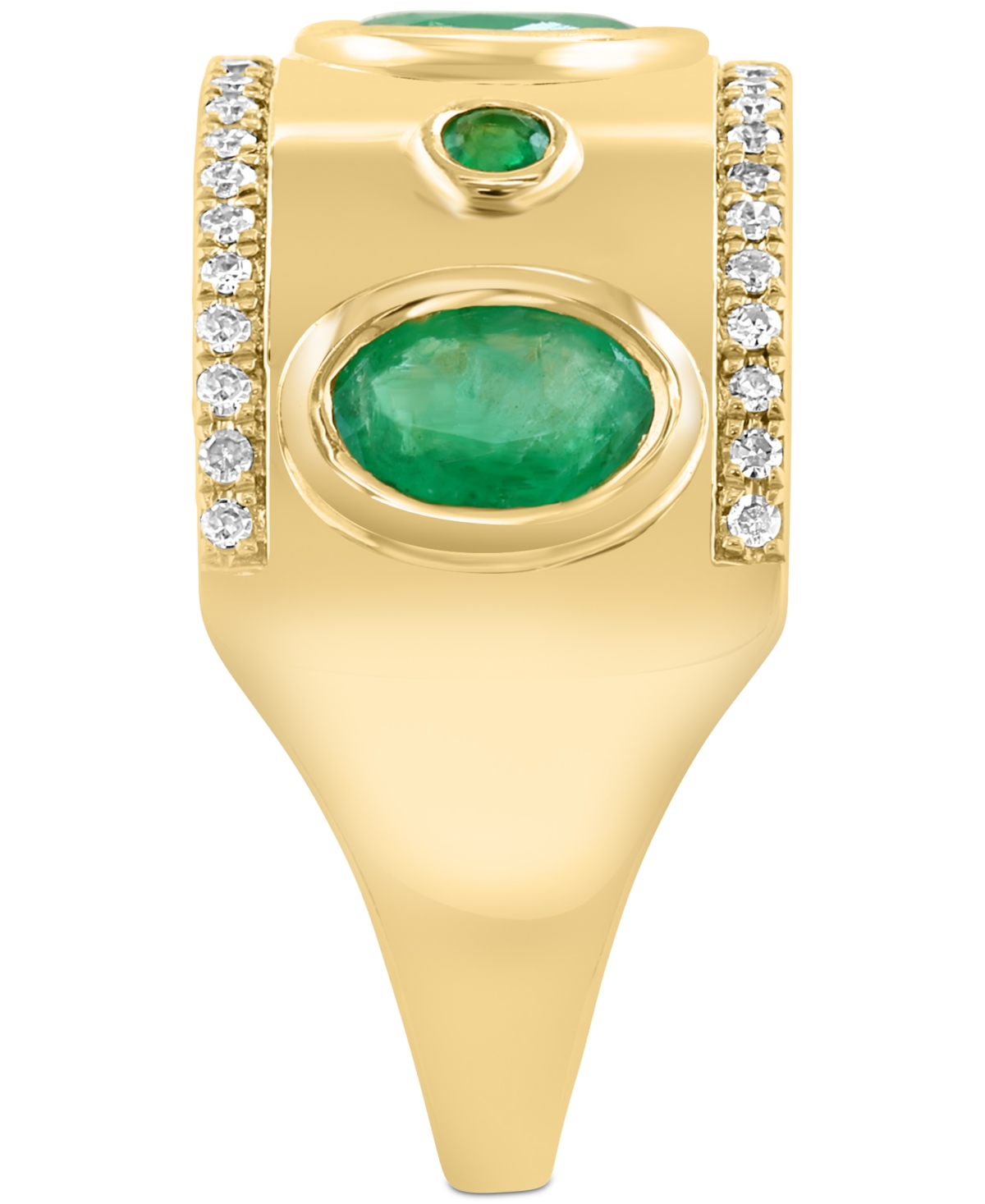 Effy Collection Diamond (1/5 Ct. T.w.) & Emerald (1-1/3 Ct. T.w.) Ring In 14k Gold In Gold