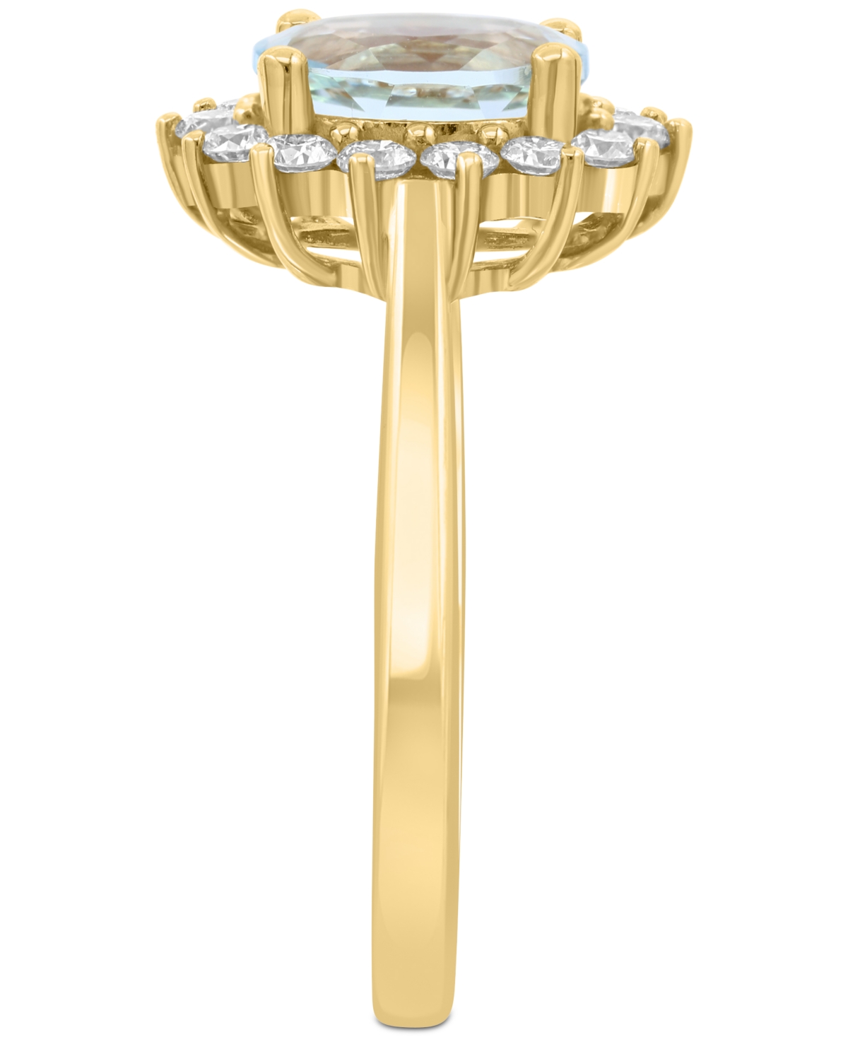 Effy Collection Diamond (3/8 Ct. T.w.) & Aquamarine (1 Ct. T.w.) Ring In 14k Gold In Gold
