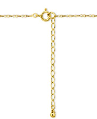 Lab-Created Green Quartz & Cubic Zirconia Fish Pendant Necklace in 18k Gold, 16" + 2" extender, Exclusively at Macy's