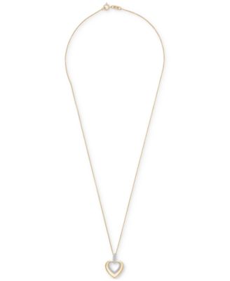 2-Pc. Set Diamond Heart Pendant Necklace & Matching Drop Earrings (1/5 ct. t.w.) in 14k Gold-Plated Sterling Silver, Exclusively at Macy's
