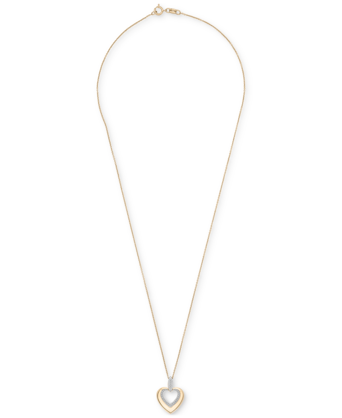 Macy's 2-pc. Set Diamond Heart Pendant Necklace & Matching Drop Earrings (1/5 Ct. T.w.) In 14k Gold-plated In Gold-plated Sterling Silver