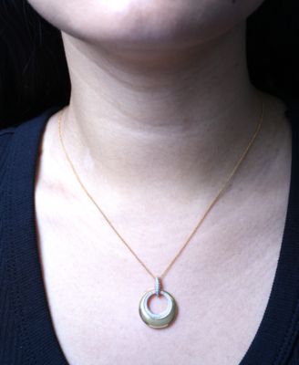 2-Pc. Set Diamond Circle Pendant Necklace & Matching Drop Earrings  (1/5 ct. t.w.) in 14k Gold-Plated Sterling Silver, Exclusively at Macy's