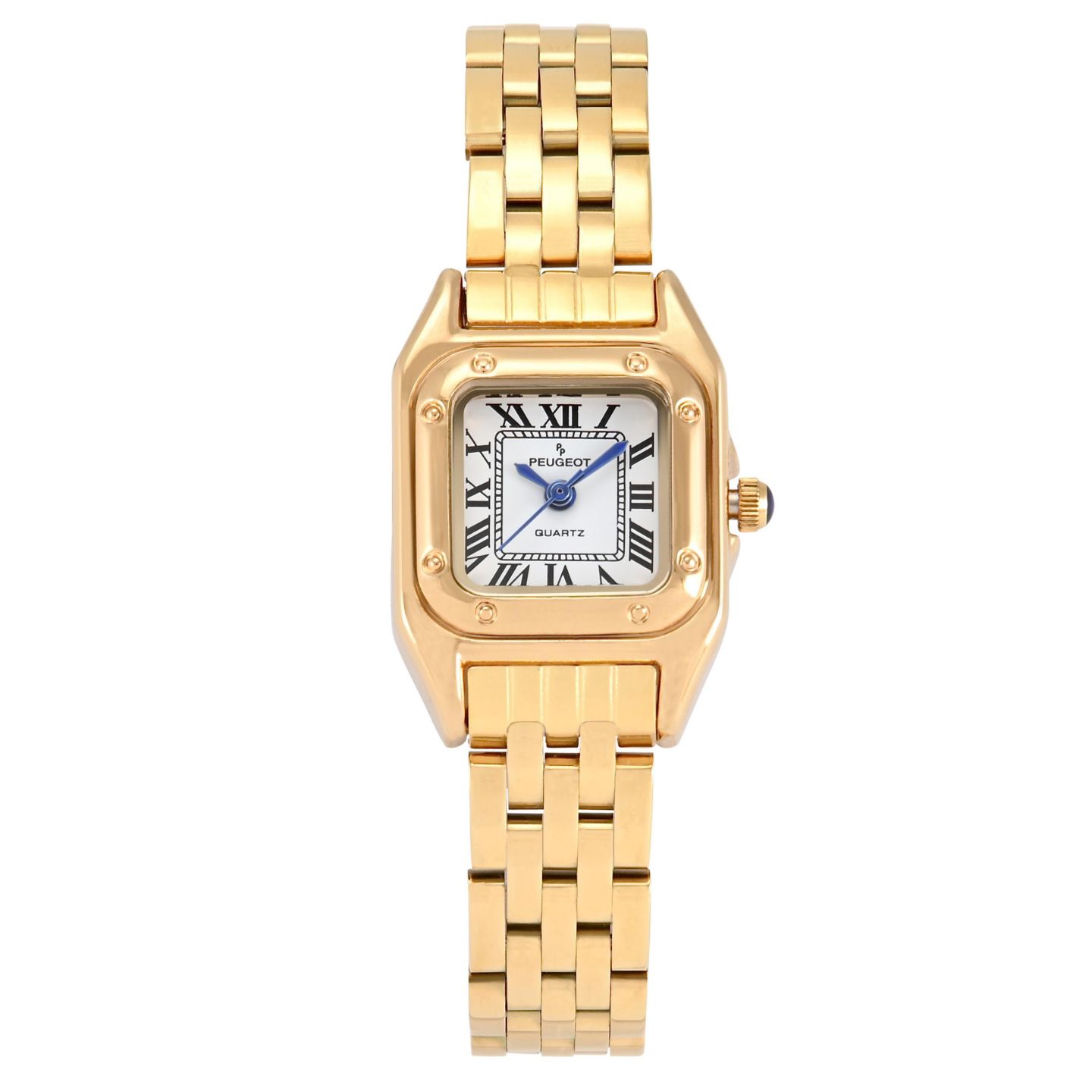 Женские часы Peugeot 20x22mm Gold-Tone Panther Link Bracelet Watch, цвет: Золотой — фото 1