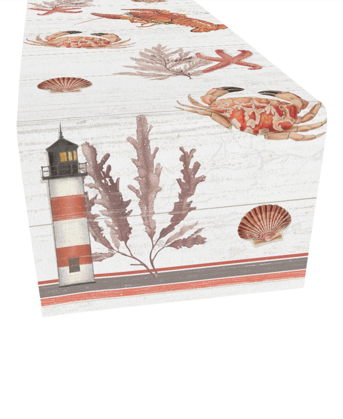 Laural Home Seafood Shack Table Runner, 13" X 72" In Red